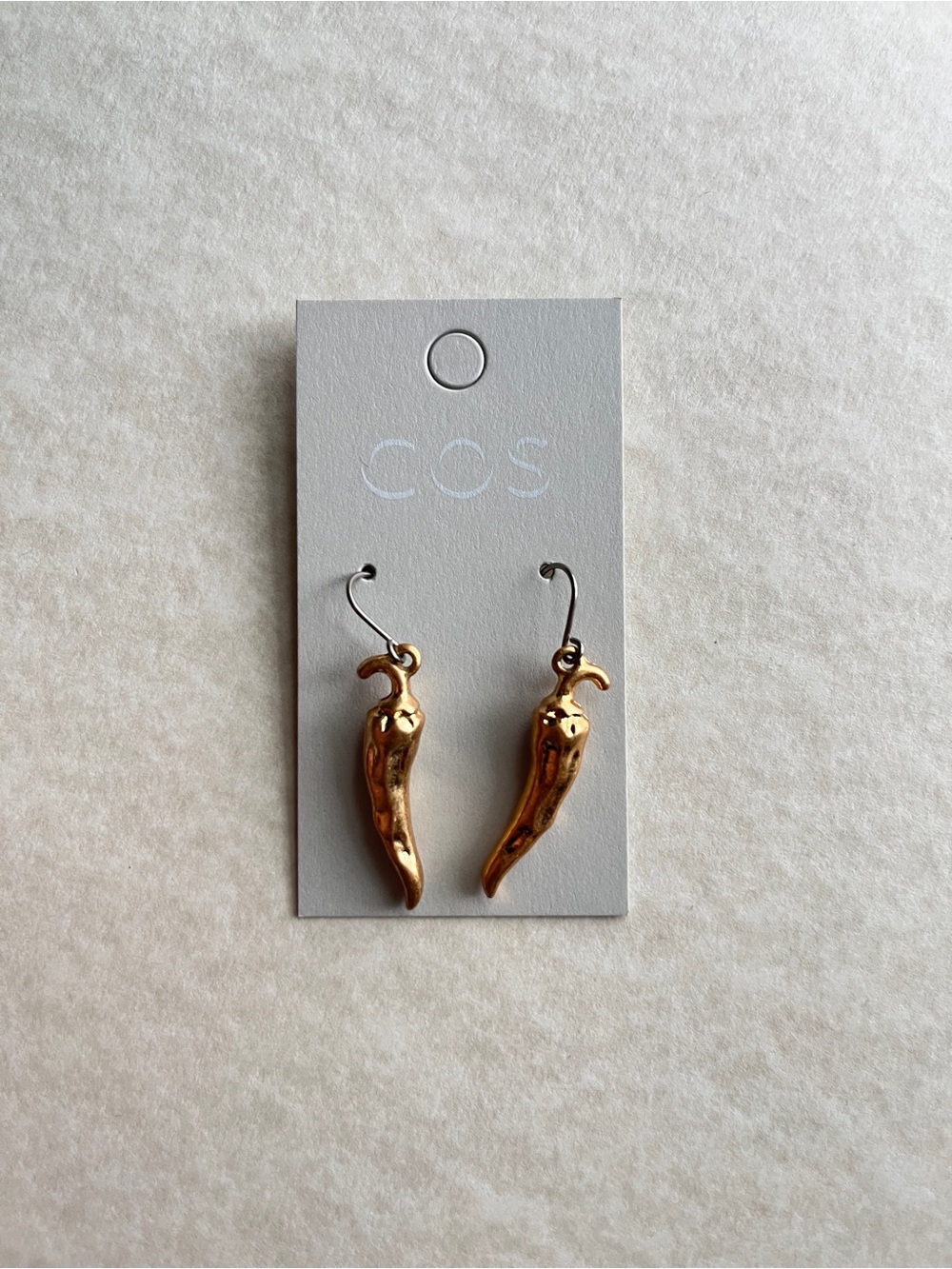 COS Gold Chili Pepper Drop Earrings